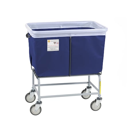 R&B Wire Products Antimicrobial Elevated Basket Truck, Vinyl, Bumper, 6 Bushel, Navy 466SOB/ANTI/NVY
